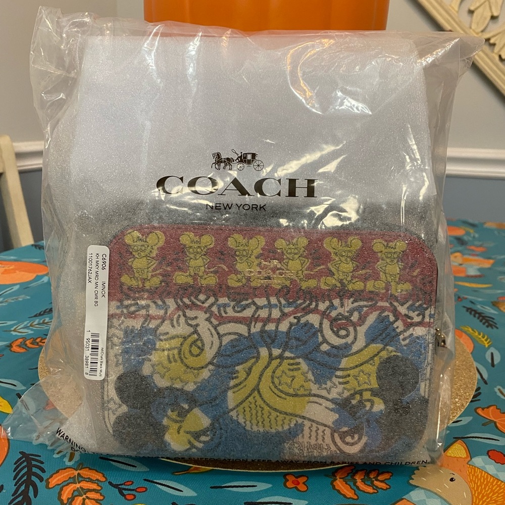 BNWT - Coach Disney Mickey Crossbody: Blue, Red, Yellow Abstract-Art-Bag Design